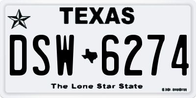 TX license plate DSW6274