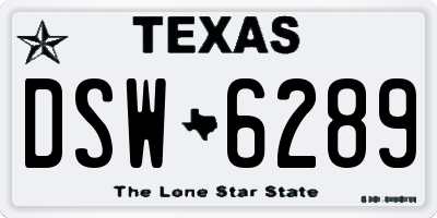 TX license plate DSW6289
