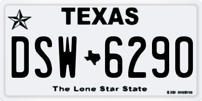 TX license plate DSW6290