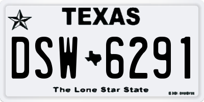 TX license plate DSW6291