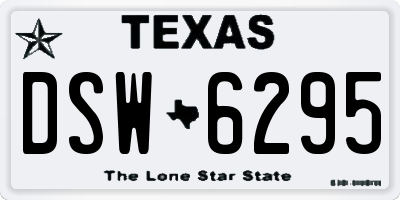TX license plate DSW6295