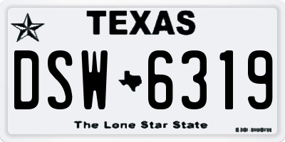 TX license plate DSW6319