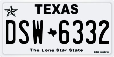 TX license plate DSW6332