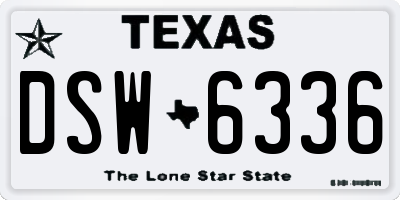 TX license plate DSW6336