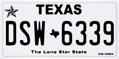 TX license plate DSW6339
