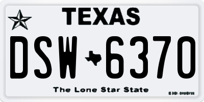 TX license plate DSW6370