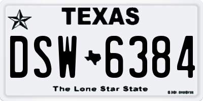 TX license plate DSW6384