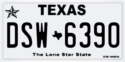 TX license plate DSW6390