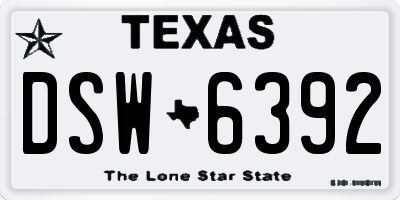 TX license plate DSW6392