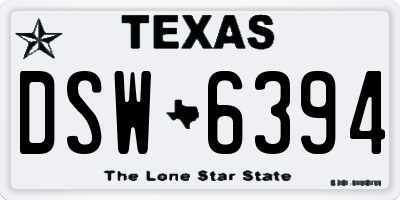 TX license plate DSW6394
