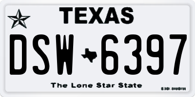 TX license plate DSW6397
