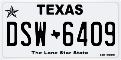TX license plate DSW6409