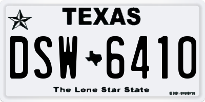 TX license plate DSW6410