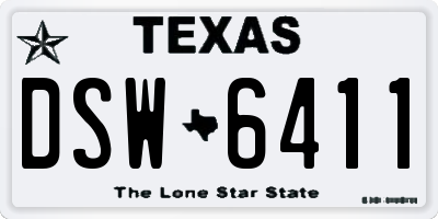 TX license plate DSW6411
