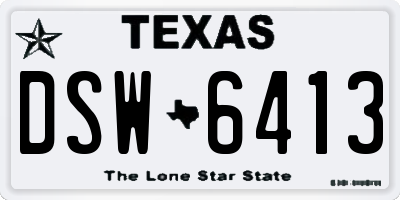 TX license plate DSW6413