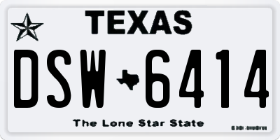 TX license plate DSW6414