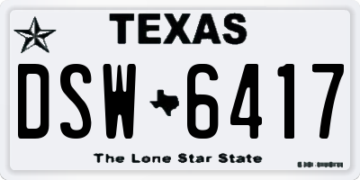 TX license plate DSW6417