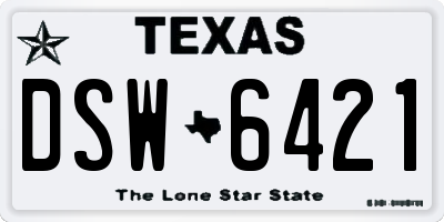 TX license plate DSW6421