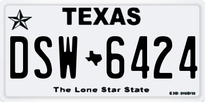 TX license plate DSW6424