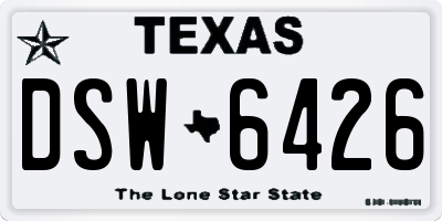 TX license plate DSW6426