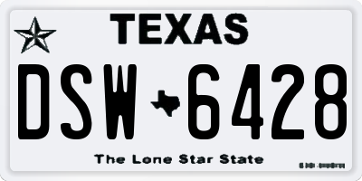 TX license plate DSW6428