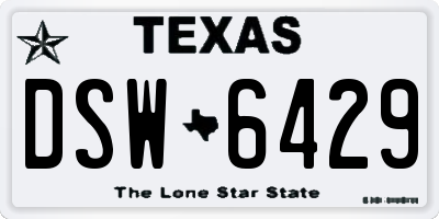 TX license plate DSW6429