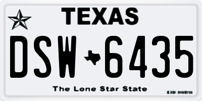 TX license plate DSW6435