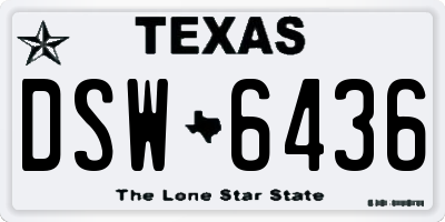 TX license plate DSW6436