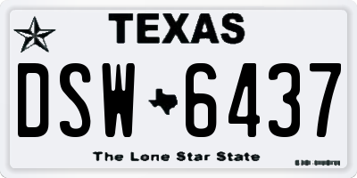 TX license plate DSW6437