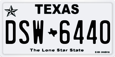 TX license plate DSW6440