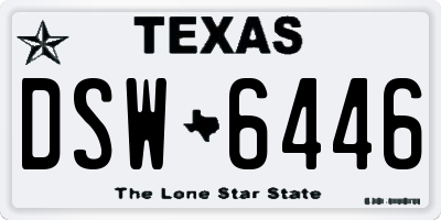 TX license plate DSW6446