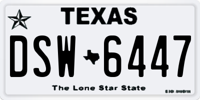 TX license plate DSW6447