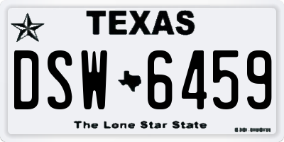 TX license plate DSW6459