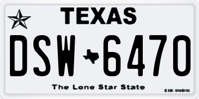 TX license plate DSW6470