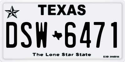 TX license plate DSW6471