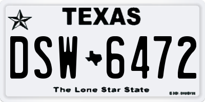 TX license plate DSW6472