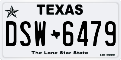 TX license plate DSW6479