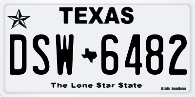 TX license plate DSW6482