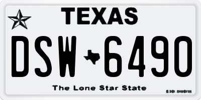 TX license plate DSW6490