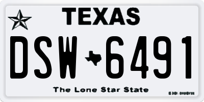 TX license plate DSW6491