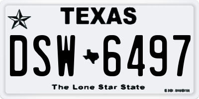 TX license plate DSW6497