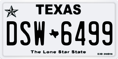 TX license plate DSW6499