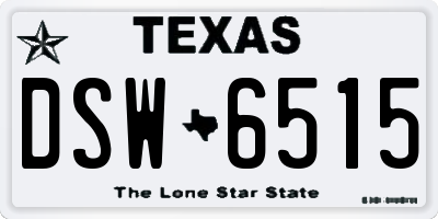 TX license plate DSW6515