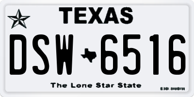 TX license plate DSW6516