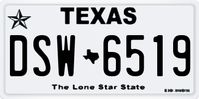TX license plate DSW6519