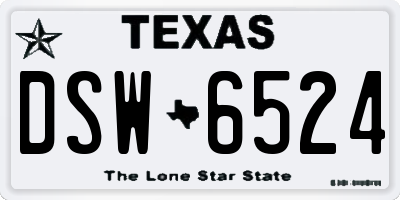 TX license plate DSW6524
