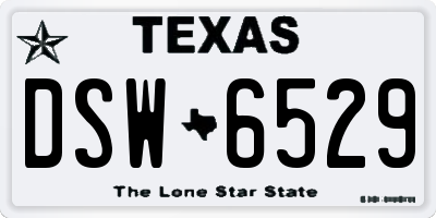 TX license plate DSW6529