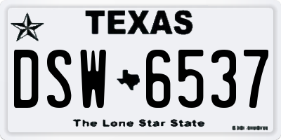TX license plate DSW6537