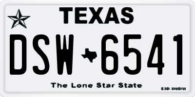 TX license plate DSW6541