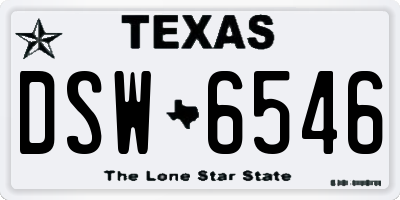 TX license plate DSW6546